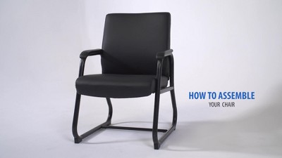 Sleek Minimalist Heavy Duty Guest Chair in Black Caressoft