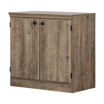 Morgan Small 2 Door Storage Cabinet Weathered Oak - South Shore