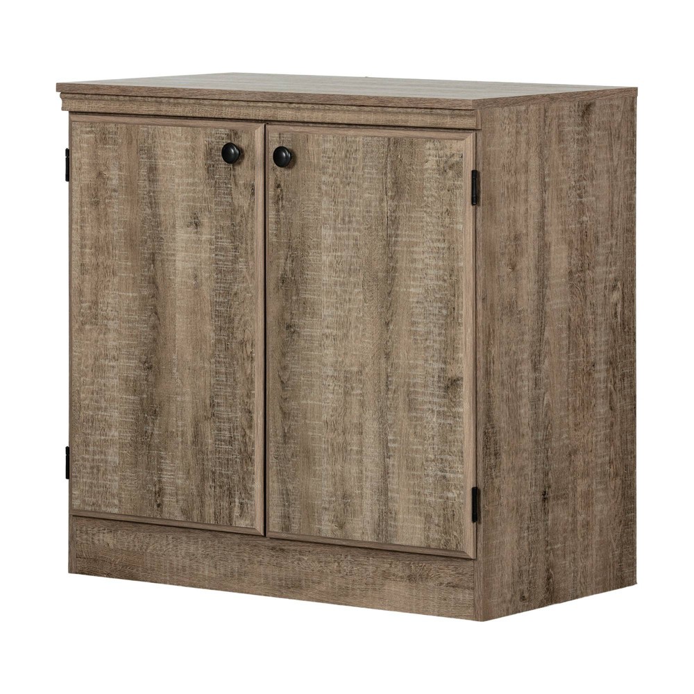 Photos - Wardrobe 2 Door Morgan Storage Cabinet Weathered Oak - South Shore: Laminated, Adju