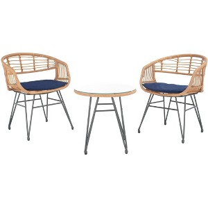 Ferla 3 Piece Lounger Set - Indoor/Outdoor - PAT9014 - Safavieh - 1 of 4