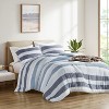3Pcs Stripe Print Comforter Sets, Contemporary Style Lightweight Fluffy Bedding, Premium Textile Bed Set with Matching Shams - 2 of 4