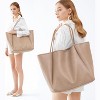 Oversize PU Leather Tote Bag for Women, Weekender Shopper Handbag with Spacious Interior for Travel and Daily Use - 3 of 4