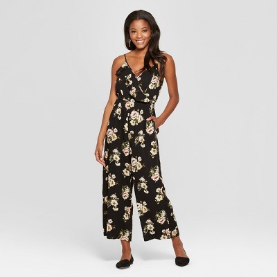 Target black sale floral jumpsuit