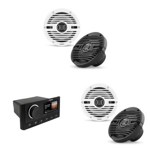 Fusion MS-RA670 Apollo Source Unit w/ ( 2 Pair ) Clarion CMS-651-CWB 6.5-inch Coaxial Marine Speakers ( Includes White & Black Classic Grilles ) - 1 of 4