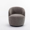 TiramisuBest Teddy Fabric Swivel Accent Armchair Barrel Chair Black Metal Ring Base Ergonomic Upholstered - 2 of 4
