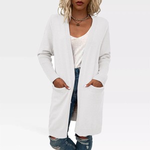 Long Cardigans for Women 2025 Knee Length Open Front Sweater Cardigans with Pockets Ribbed Cuff Casual Cardigan - 1 of 4