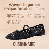 CUSHIONAIRE Weston Women’s Hand Woven Dressy Ballet Flats – Faux Leather Mary Jane with Adjustable Strap & Memory Foam - 2 of 4