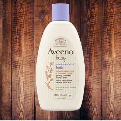 AVEENO BABY Calming Comfort Bath with Relaxing Lavender & Vanilla Scents,  Hypoallergenic & Tear-Free Formula, Paraben- & Phthalate-Free, 18 Fl Oz