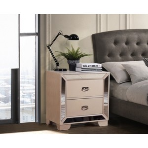 HomeStock Pearl Finish Nightstand with Sleek Contemporary Design, Stylish Bedside Table for Bedroom Decor and Everyday Organization - 1 of 4