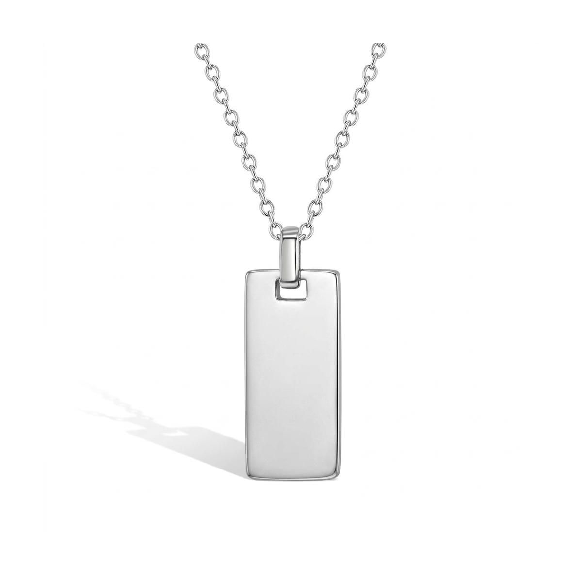 Boy's Square Tag Sterling Silver Necklace - In Season Jewelry