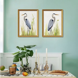 FONTOI 2pcs Heron Bird Canvas Wall Art, Animal Wall Decor Living Room, Dining Room Decor Framed Wall Art for Office, Multicolored 18"* 24"*1.2" - 1 of 4