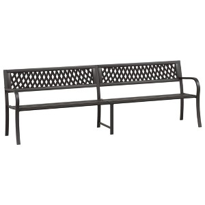 vidaXL Twin Patio Bench, Black 93.3" Steel - 1 of 4
