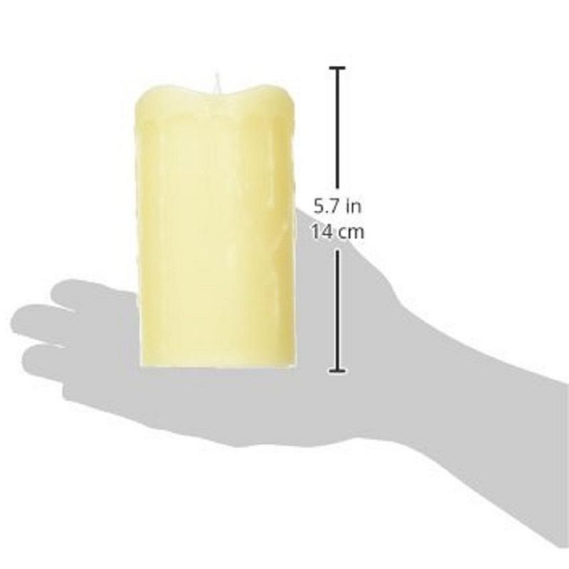 Melrose 5.25" Prelit LED Simplux Dripping Wax Flameless Pillar Candle with Moving Flame - Ivory, 3 of 4
