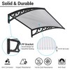 Yescom 2Pcs 40"x40" Door Window Awning Whole One-piece Polycarbonate UV30+ Outdoor Rain Snow Protection White Board White Board & Black Bracket - 4 of 4