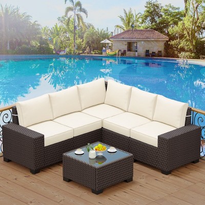 Whizmax 6-Piece Outdoor Patio Furniture Set with Modern Rattan Wicker, Perfect for Garden, Deck, and Backyard
