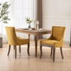 Okak Retro Dining Chairs Set of 2, Comfy Fabric Chairs with Thick Cushions, Kitchen Side Chairs with Solid Wood Legs Bronze Nail Head - 2 of 4