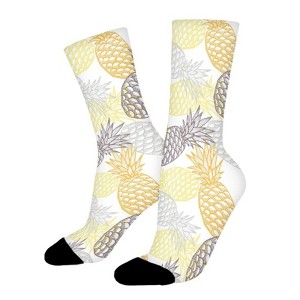 Exotic Pineapple Tropical Women Printed Crew Socks Funny Funky Socks Soft Polyester Novelty Gifts for Artists Men - 1 of 1