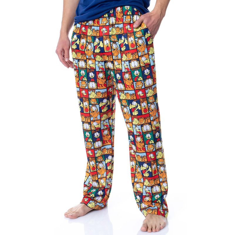 Nickelodeon Mens' Garfield Odie Comic Strip Chill Out Sleep Pajama Set Multicolored, 3 of 6
