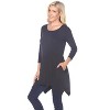 Women's 3/4 Sleeve Makayla Tunic Top with Pockets - White Mark - image 2 of 3