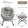 Lazy Chair with Ottoman, Modern Large Cotton Fabric Lazy Chair - 2 of 4