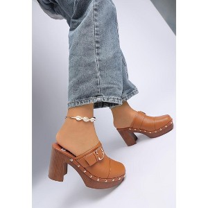 Septim Genuine Leather Studded Clog Heels - 1 of 4