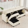 Hyleory 91" Modern Chenille Fabric Storage Sectional Sofa with Ottoman for Living Room - 3 of 4