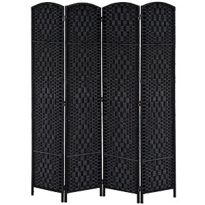 NicBex Room Divider Folding Wicker Privacy Screen with Wood Legs Partition for Home & Office - 1 of 4
