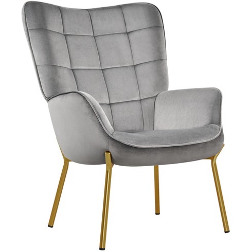 Tufted high back velvet accent online chair