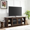 Rustic Transitional 2 Door TV Stand for TVs up to 65" Dark Walnut - Saracina Home: Entertainment Center with Adjustable Shelves, Cable Management - 2 of 4