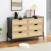 Whizmax Rattan Dresser, 6-Drawer Tall Dresser for Bedroom, Storage Dresser Organizer Units for Closet Living Room Hallway Entryway - 3 of 4