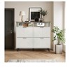 Farmhouse Shoe Organizer - Shoe Storage Cabinet with 4 Drawers & Open Shelf - Narrow Freestanding Rack for Entryway & Hallway - 2 of 4