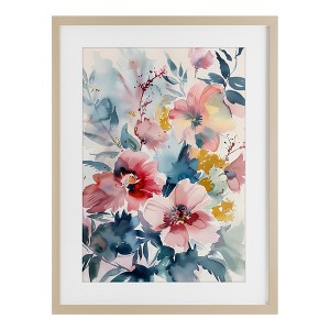 Stupell Industries Watercolor Floral Bunch Framed Print Under Glass - 1 of 4