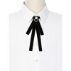 INSPIRE CHIC Women's Velvet Bow Brooch Tie Neck Band Ties Flatback Beads Decor - 4 of 4
