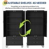 72"H Heavy-Duty Metal Storage Cabinet with Wheels - Locking Doors, 2 Drawers & 3 Adjustable Shelves, Rolling Garage Organizer for Home/Office - 4 of 4