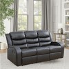 MAYEERTY Power Reclining Sofa, Electric 3-Seat Faux Leather Recliner with Adjustable Backrests for Living Room, Black - 2 of 4