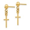 Black Bow Jewelry Small Polished Latin Cross Dangle Post Earrings in 14k Yellow Gold - 2 of 4