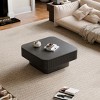 Square Coffee Table Accent Table Center Table with Hidden Storage, Mid-Century Modern Fluted Coffee Table - ModernLuxe - 4 of 4