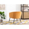 Velvet Upholstered Accent Chair with Clean Line Design and Plush Seat, Metal Legs, Stylish Modern Look - 3 of 4
