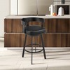 Armen Living Idris Barstool Gray/Iron/Walnut 26 in. Seat Height - 2 of 3