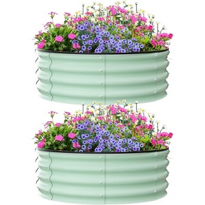 Galvanized Raised Garden Bed for Gardening, Round Metal Planter Box for Planting Plants Vegetables and Flower - 1 of 4