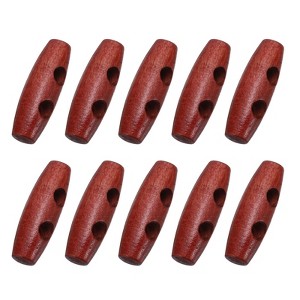 Unique Bargains Wood Coat Sewing 2 Holes Olive Shape Toggle Buttons 1.18" 50 Pcs - 1 of 4