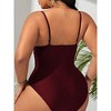 Womens Plus Size One Piece Swimsuits Cutout Back Tight Fit Summer Swimwear Bikini - 2 of 3
