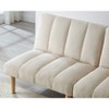 Okak Corduroy Fabric Couch Loveseat Sleeper Sofa, Convertible 2 seater Sofa Bed with wooden legs for Small Apartments, living Room, White - 4 of 4