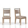 Rope Back Dining Chair Set of 2, Toffee Wood Finish with Camel Upholstered Seat, Oak Veneer Frame - 2 of 4