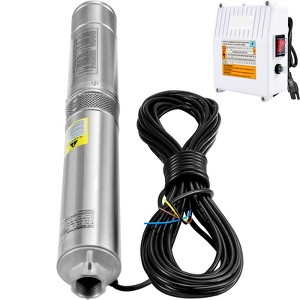VEVOR Deep Well Submersible Pump, 1.5HP 115V/60Hz, 37gpm 276ft Head, with 33ft Cord & External Control Box, 4\" Stainless Steel Water Pump, Silver - 1 of 4