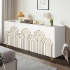 Dolonm 60 in. Sideboard with Gold Accents 4-Door Fluted MDF Buffet Cabinet, Adjustable Shelves for Dining&Living Room, Color - 3 of 4