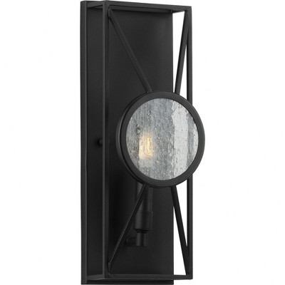 Progress Lighting Cumberland 1-Light Wall Sconce, Matte Black, Seeded Glass