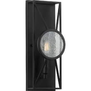 Progress Lighting Cumberland 1-Light Wall Sconce, Matte Black, Seeded Glass - 1 of 4