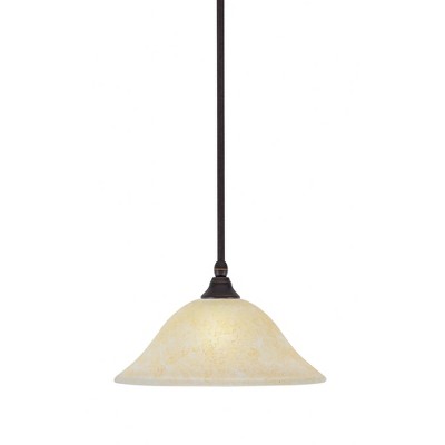 Toltec Lighting Any 1 - Light Pendant in  Dark Granite with 12" Amber Marble Shade