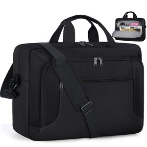 Business Office Work Computer Bag 17 Inch Adjustable Shoulder Messenger Bag, Black - 1 of 4